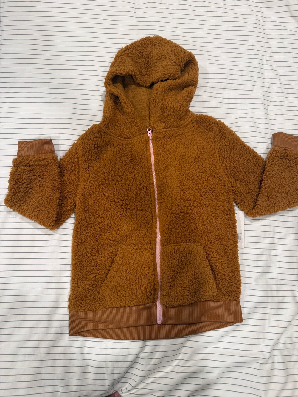 p.s from Aéropostale Girl Sherpa Fleece Hoodie Pink Front Pockets size L (10/12)